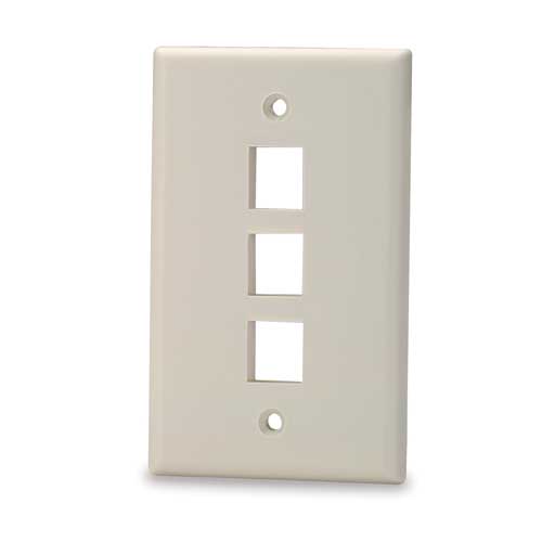 SIGNAMAX SKF-3 3-PORT SINGLE GANG KEYSTONE PLATE LIGHT IVORY